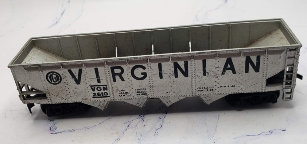 Tyco HO Scale 2610 Virginian Silver Hopper Train Car